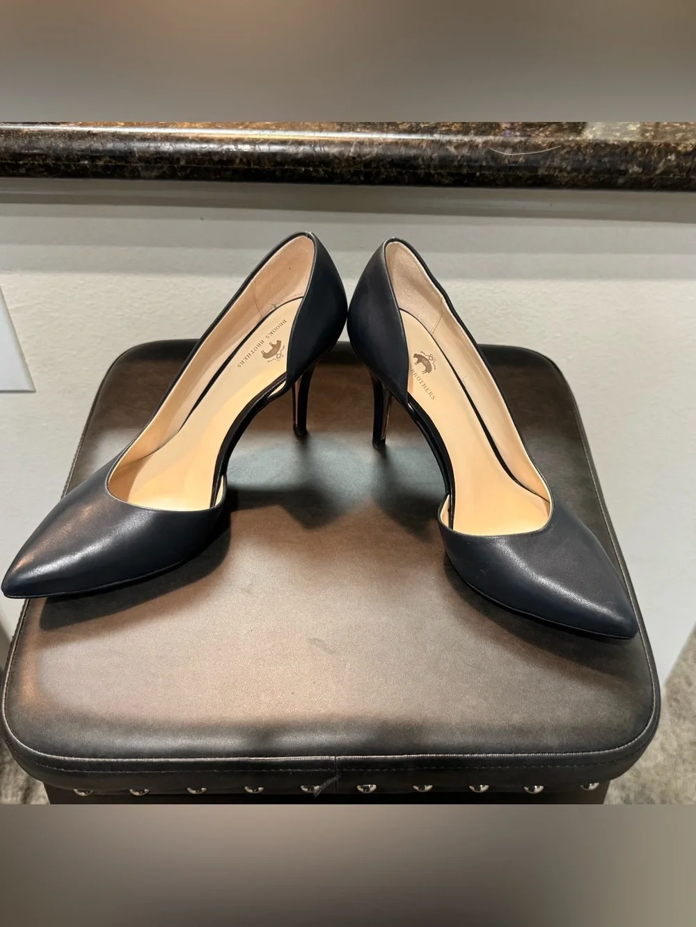 Brooks Brothers Navy Pointed D'Orsay Heels